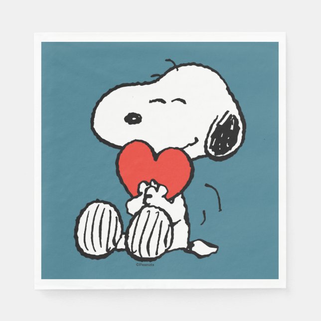 Servilleta De Papel Cacahuetes | EL DÍA DE SAN VALENTÍN | Snoopy Heart (Anverso)