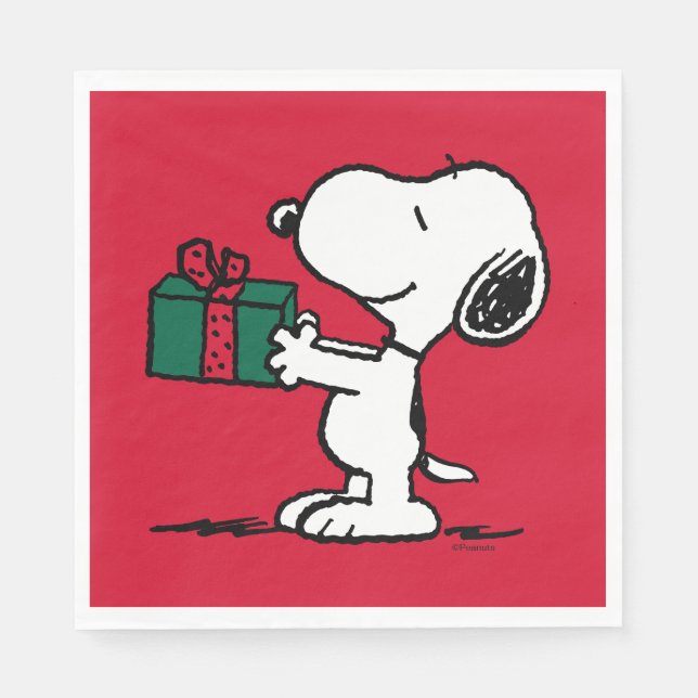Servilleta De Papel Cacahuetes | Entrega de Navidades Snoopy (Anverso)