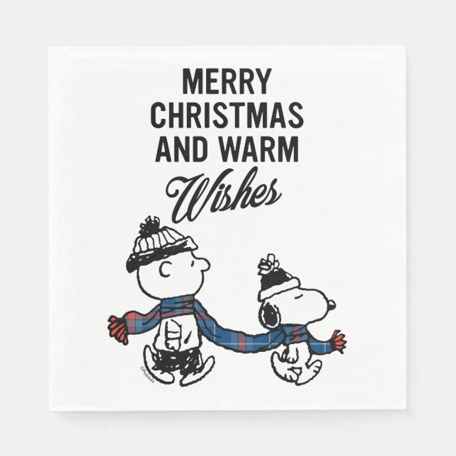 Servilleta De Papel Cacahuetes | Feliz Navidad Snoopy y Charlie Brown (Anverso)