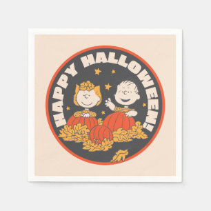 Servilleta De Papel Cacahuetes   Feliz Sally y Linus de Halloween