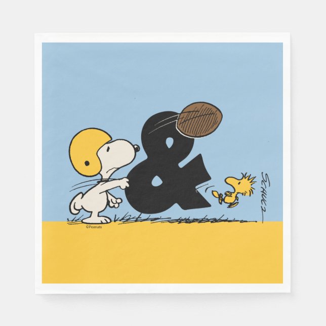 Servilleta De Papel Cacahuetes | Fútbol Snoopy & Woodstock (Anverso)