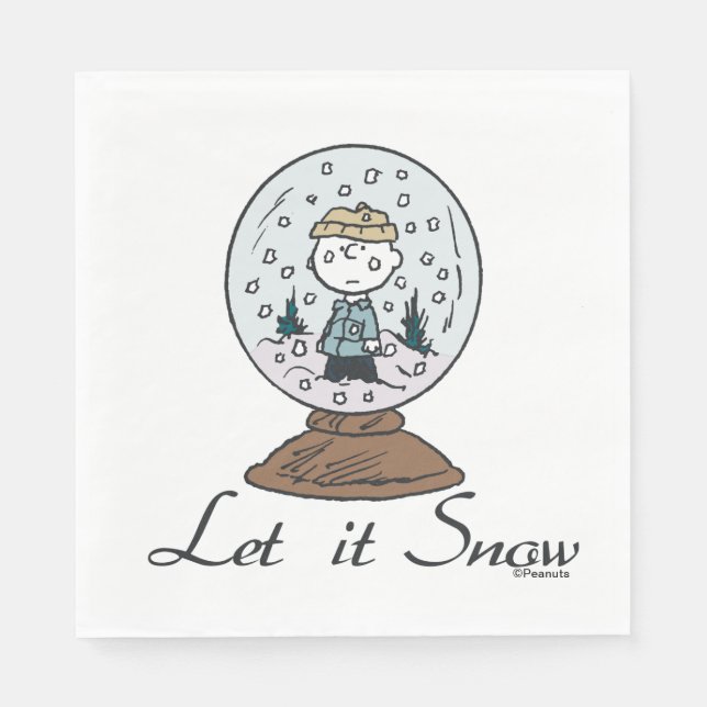 Servilleta De Papel Cacahuetes | Globe de nieve Charlie Brown (Anverso)