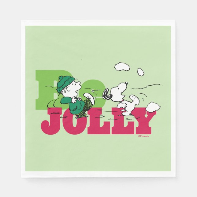 Servilleta De Papel Cacahuetes | Linus & Snoopy Be Jolly (Anverso)