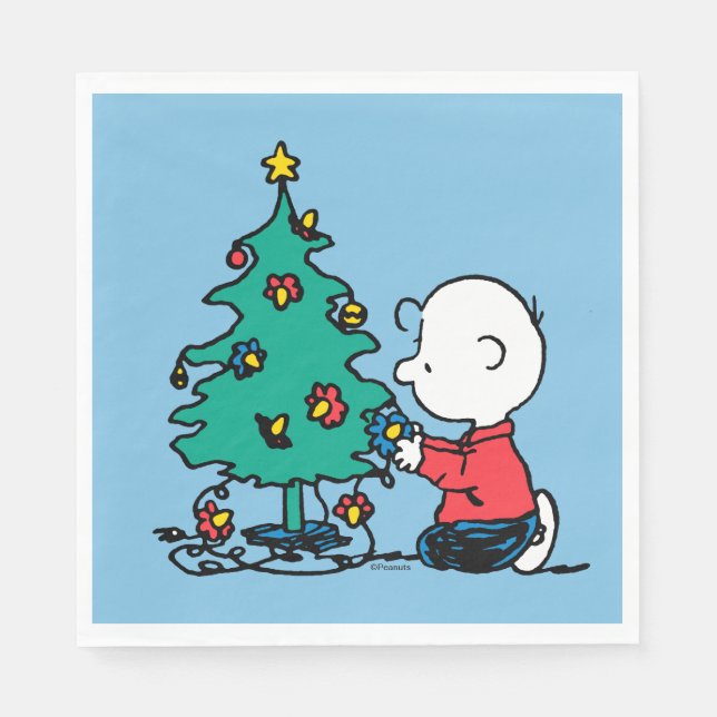 Servilleta De Papel Cacahuetes | Luces de Navidades de Charlie Brown (Anverso)