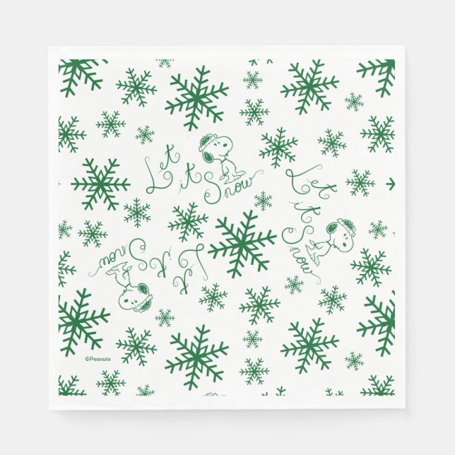 Servilleta De Papel Cacahuetes | Navidades Snoopy Let It Snow Pattern (Anverso)