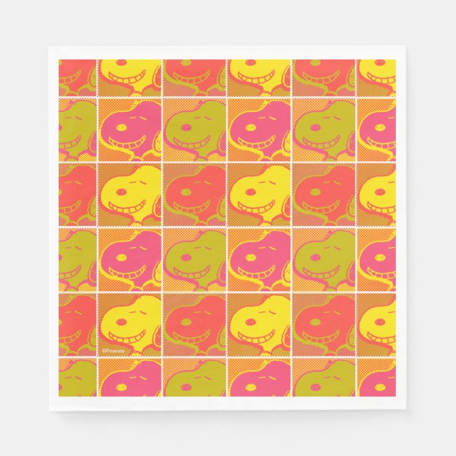 Servilleta De Papel Cacahuetes | Patrón de arte pop Snoopy (Anverso)