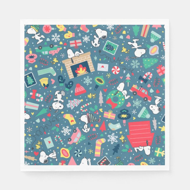 Servilleta De Papel Cacahuetes | Patrón de vacaciones Snoopy (Anverso)