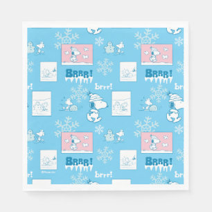 Servilleta De Papel Cacahuetes   Patrón del Día de la Nieve Snoopy