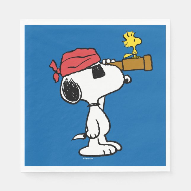 Servilleta De Papel Cacahuetes | Pirate Snoopy y Woodstock (Anverso)