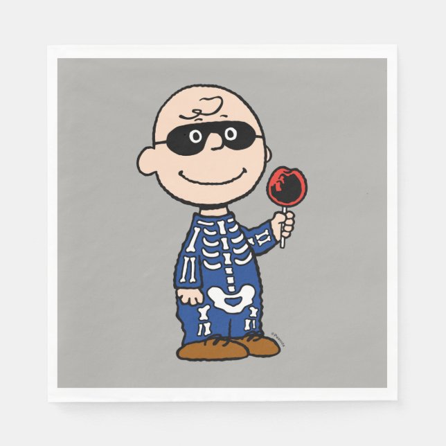 Servilleta De Papel Cacahuetes | Skeleton Charlie Brown (Anverso)