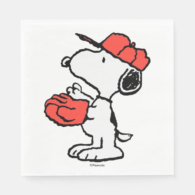 Servilleta De Papel Cacahuetes | Snoopy Making the Catch (Anverso)