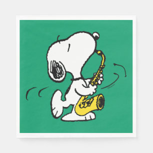 Servilleta De Papel Cacahuetes   Snoopy Saxophone Player