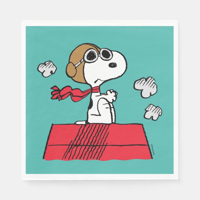 Servilleta De Papel Cacahuetes | Snoopy the Flying Ace (Anverso)