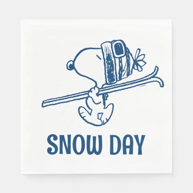 Servilleta De Papel Cacahuetes | Viaje en Ski Snoopy (Anverso)