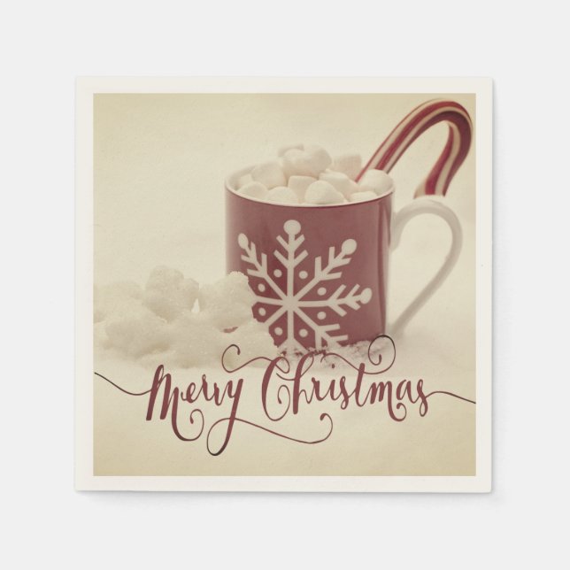 Servilleta De Papel Cacao Vintage Feliz Navidad  (Anverso)