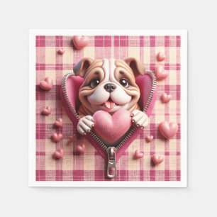 Servilleta De Papel Cachorro 3D en fondo rosa y blanco (27)