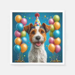 Servilleta De Papel Cachorro Adorable Celebrando Cumpleaños