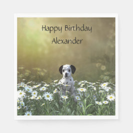 Servilleta De Papel Cachorro dálmata en daisies