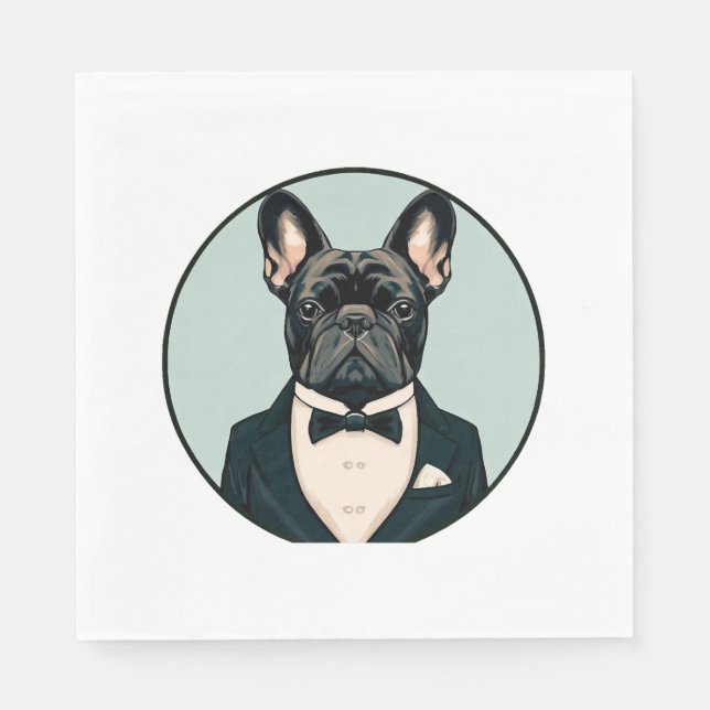 Servilleta De Papel Cachorro de Bulldog francés (Anverso)