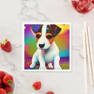 Servilleta De Papel Cachorro de Terrier Adorable Brillo Primer Plano  