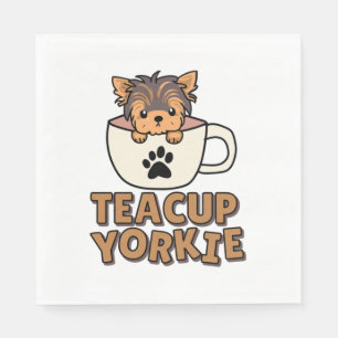 Servilleta De Papel cachorro de Yorkie en taza de té
