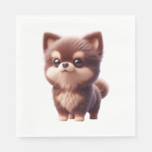 Servilleta De Papel Cachorro Esponjoso Adorable � Diseño de Perro Ador