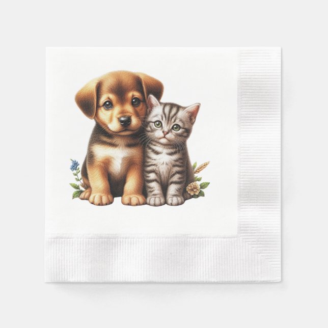Servilleta De Papel Cachorro/gatito (Anverso)