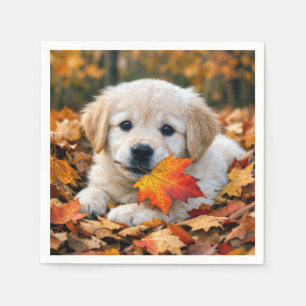 Servilleta De Papel Cachorro Golden Retriever de Octubre