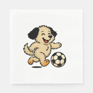Servilleta De Papel Cachorro jugando fútbol