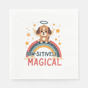 Servilleta De Papel Cachorro mágico vintage arcoíris ángel D positivam