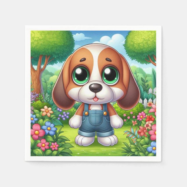 Servilleta De Papel Cachorros Adorables En Los Sobres (Anverso)