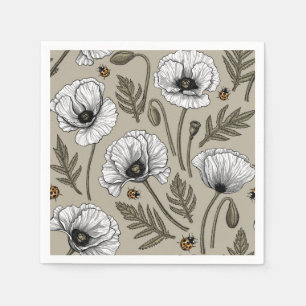 Servilleta De Papel Cachorros blancos y ladybugs