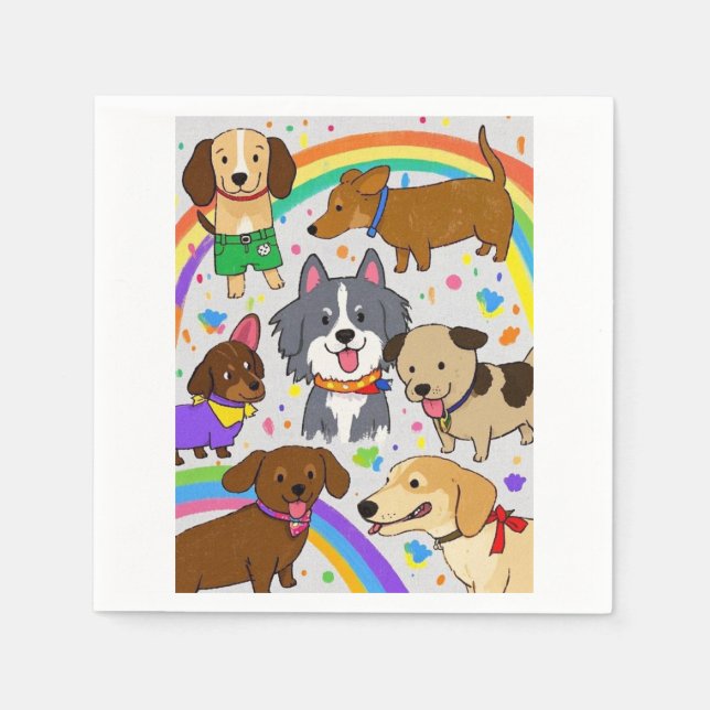 Servilleta De Papel Cachorros juguetones (Anverso)