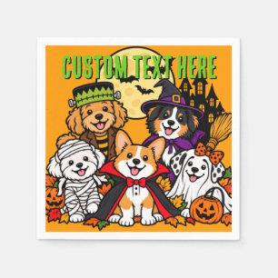 Servilleta De Papel Cachorros naranjas personalizados de Halloween lin