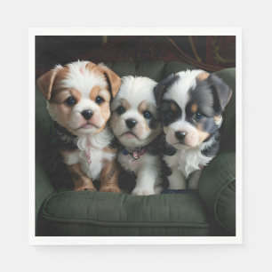 Servilleta De Papel Cachorros Super Cute en el sofá 2