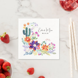Servilleta De Papel Cacti Folkart Flores FIESTA Personalizado