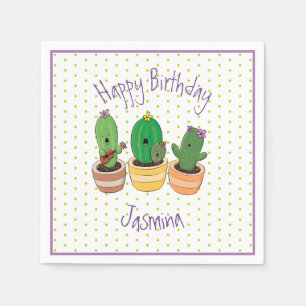 Servilleta De Papel Cactus canto lindo personalizado ilustracion