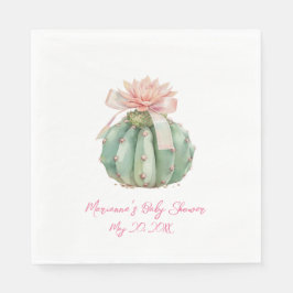 Servilleta De Papel Cactus Cinta Rosa Bebé Chica Ducha