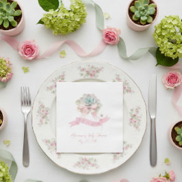 Servilleta De Papel Cactus Cinta Rosa Bebé Niña Ducha