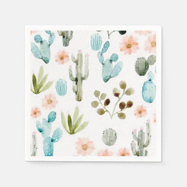 Servilleta De Papel Cactus Cocktail Napkins (Anverso)