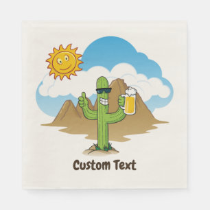 Servilleta De Papel Cactus con cerveza