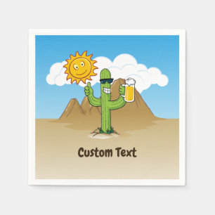 Servilleta De Papel Cactus con cerveza