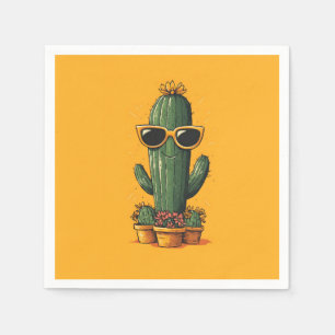Servilleta De Papel Cactus de Guay con gafas de sol y flores