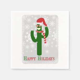 Servilleta De Papel Cactus de navidad divertido