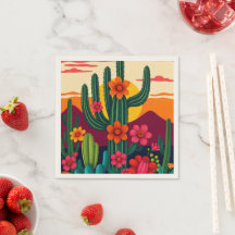 Cactus de puesta de sol con flores