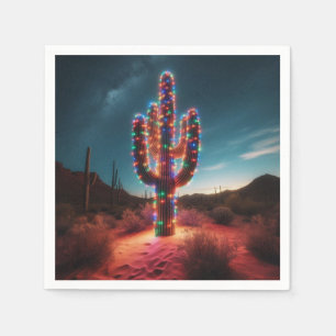 Servilleta De Papel cactus del desierto de Navidad del suroeste