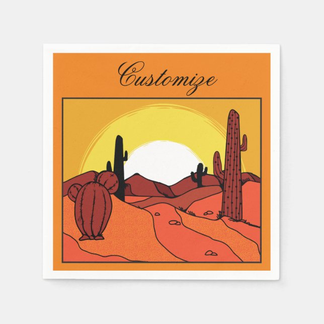 Servilleta De Papel Cactus del desierto Thunder_Cove (Anverso)