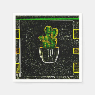 Servilleta De Papel Cactus dibujado