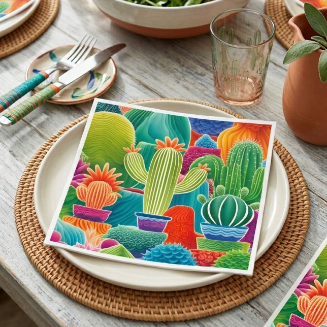 Servilleta De Papel Cactus en maceta abstractos (Subido por el creador)