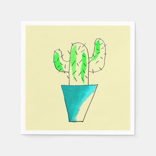 Servilleta De Papel Cactus fiesta mexicano (Anverso)